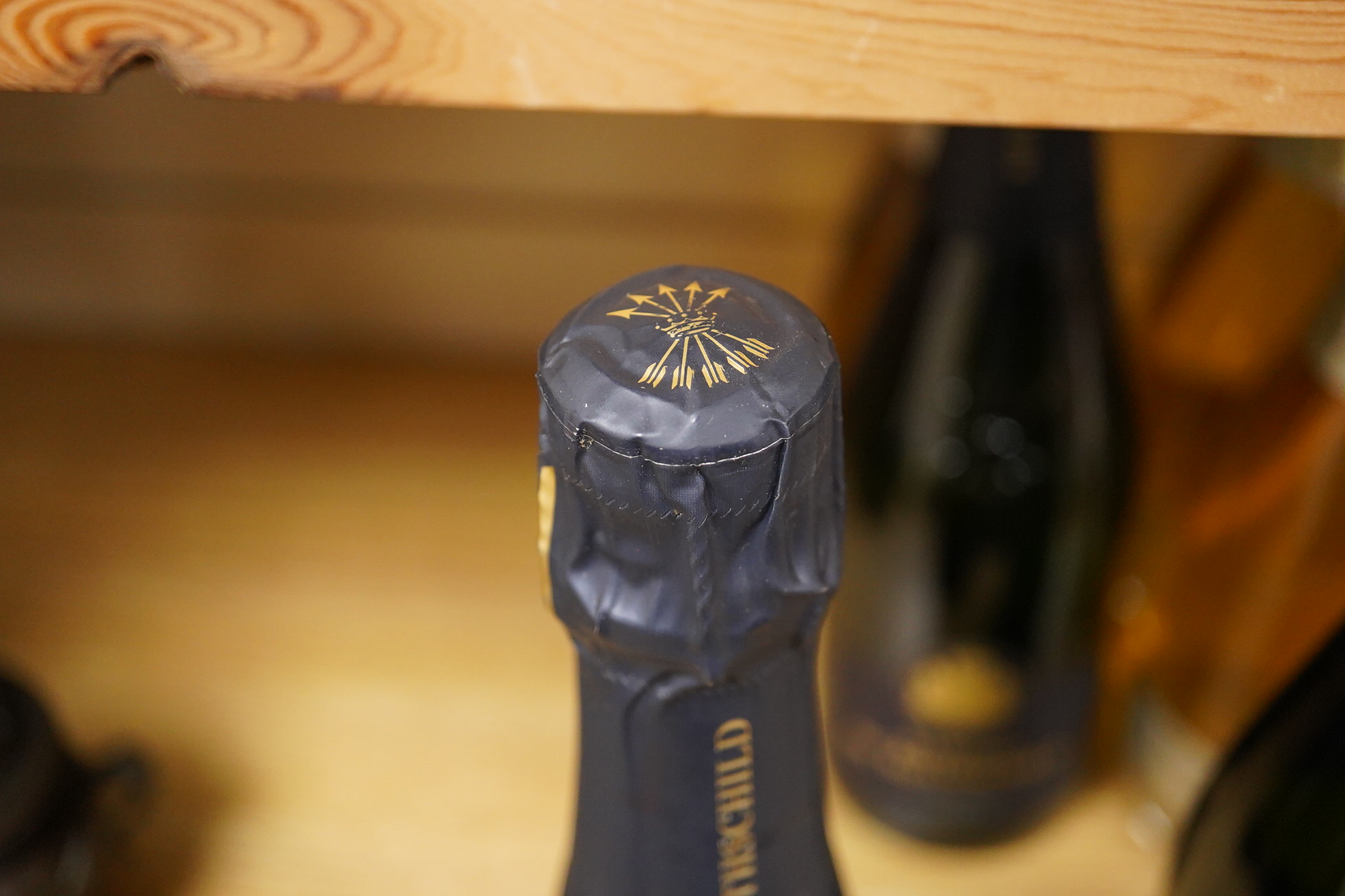 Three bottles of Barons de Rothschild NV Champagne and three bottles of Blin’s blanc de blanc Champagne.